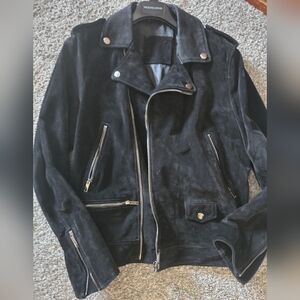 Black Suede Moto Jacket - Men